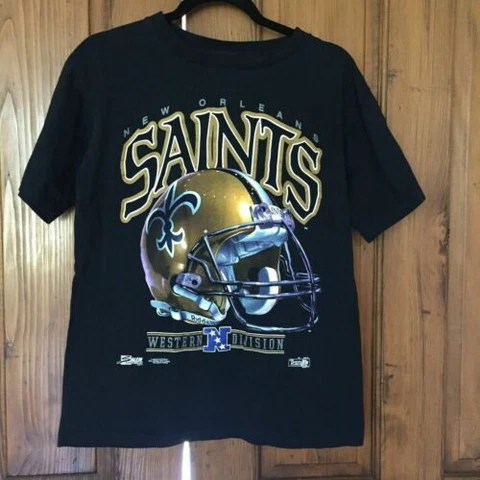 New Orleans Saints 1991-1992 Western Division Vintage Salem Black Cotton Tee Cover