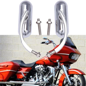 Motorcycle Chrome Oval Mirrors For Harley Davidson Road Glide Softail Deluxe A+ - Picture 1 of 12