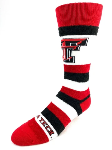 Texas Tech Red Raiders Women's Pro Stripe Crew Fuzzy Socks Cover