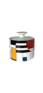Vintage Radius By Sango Sugar Holder w/Lid ‘90s Geometric Memphis Design F41 - Picture 1 of 6