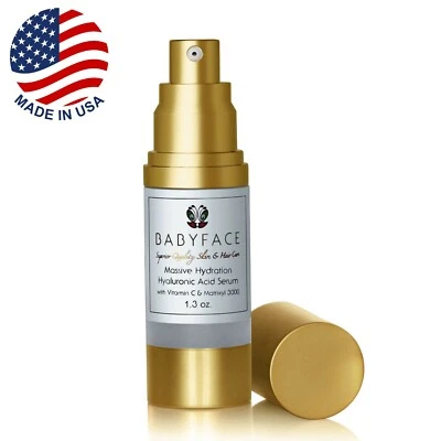 Babyface Hyaluronic Acid Serum Wrinkle Matrixyl Vitamin C Anti Aging Plumping - Image 1 of 4