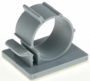 RS Pro Cable Clip Grey Self Adhesive Nylon Cable Clamp, 18mm Max. Bundle - Picture 1 of 1