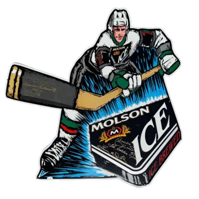 Hockey Hall Of Famers HOFers Multi-Signed Molson Ice Metal Bar Sign JSA COA - Image 1 of 4