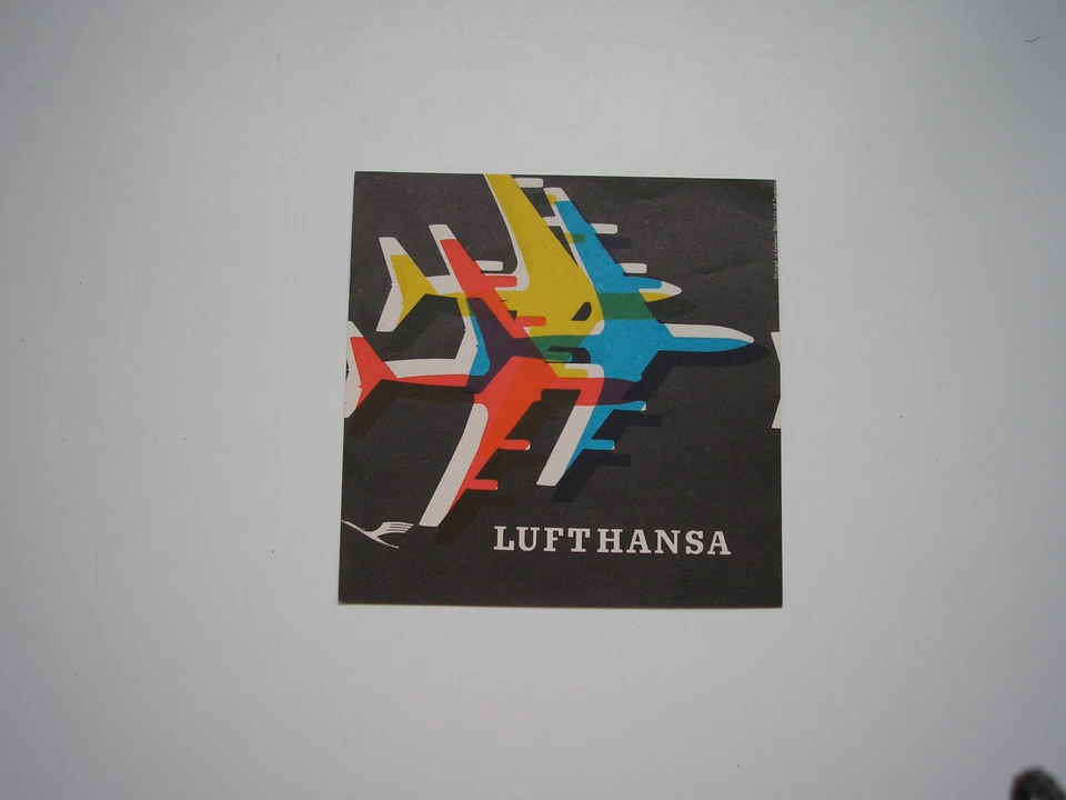 ETIQUETTE LUFTHANSA  Boeing 707   60' TAG  LUGGAGE VINTAGE  STICKER - Photo 1/1