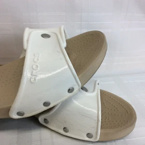 Crocs Cobbler Slides White Slip on Sandals Women's Sz 9 W - Picture 1 of 10