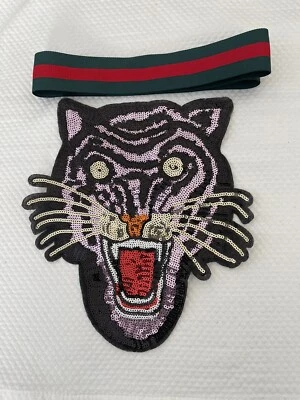 Purple  3D Tiger Sequin Sew On Patch, Decorative Patch, DIY Patch - Image 1 of 4