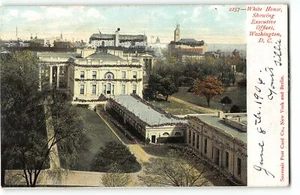Ungewöhnliche Luftaufnahme des Weißen Hauses zeigt Exekutivbüros, Glitzer 1906 UDB - Bild 1 von 2