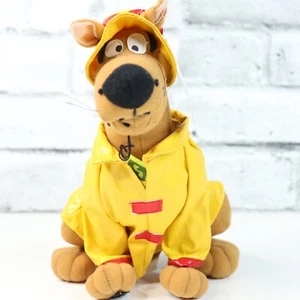 Vintage Scooby-Doo With Yellow Rain Coat 11" Plush 1998 With Cartoon Network Tag - Picture 1 of 16