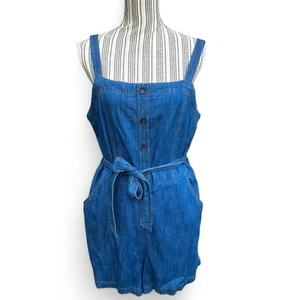 Old Navy Denim Strampler Shorts Overall Taschen Large Damen Freizeit ärmellos - Bild 1 von 8
