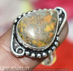 Fruit Jasper Gemstone Ring 925 Sterling Silver Overlay US Size 9" U278-F138 - Picture 1 of 1