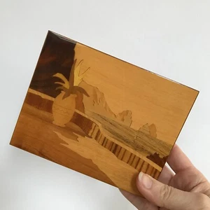 Caja de música de madera con incrustaciones escena de la costa de Capri reproduce Isla de Capri por Gabriella Italia - Imagen 1 de 15
