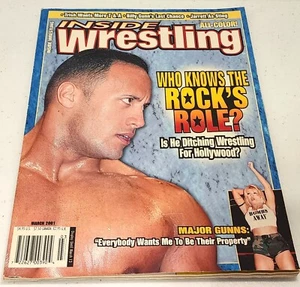 Inside Wrestling Magazine March 2001 The Rock in Hollywood Major Gunns WWF WCW - Picture 1 of 5