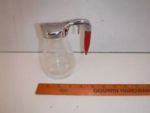 Vintage 1950s Glass Federal Tool Co. Syrup Dispenser with Red Handle Made In USA - Picture 1 of 12