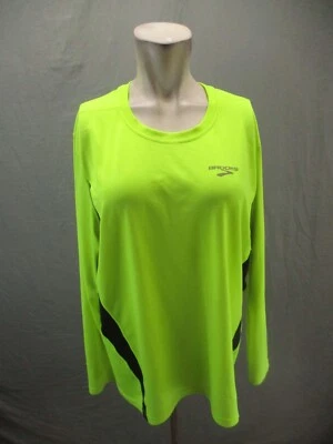 Top deportivo suelto manga larga elástico cuello redondo lima talla L para hombre Brooks 886 Foto 1 de 4