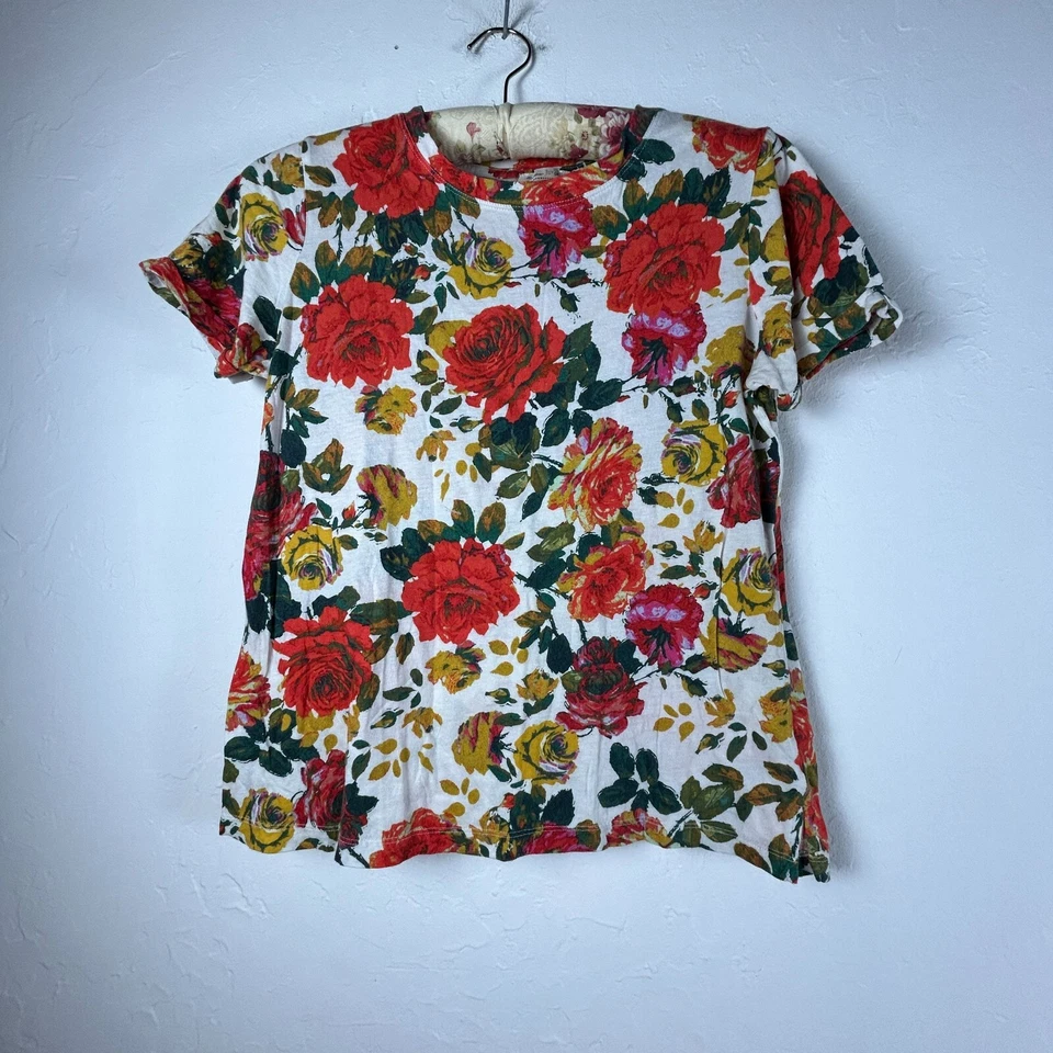 Camiseta Meadow Rue para mujer cuello redondo estampado floral talla XS multicolor manga corta Foto 1 de 4