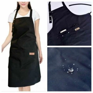 Denim canvas Apron with Pockets Baking Chefs Butcher Craft Kitchen BBQ Cooking - Picture 1 of 6