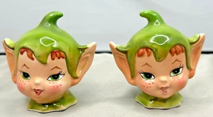 Set shaker sale e pepe testa di elfo Lefton Pixie vintage MCM anni 50 Giappone - Foto 1 di 6