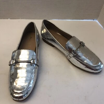 ALDO Women's Size 7M Metallic Embossed Horsebit Loafer Flats - Image 1 of 4