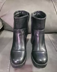 Dirty Laundry Groovy Smooth Round Toe Platform Women Black Casual Boots Size 7.5 - Picture 1 of 8