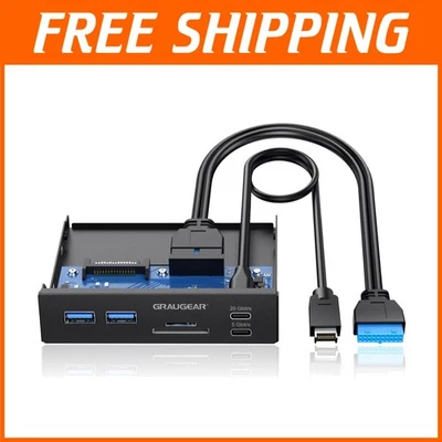 Front Panel USB C Hub with SD/microSD Reader - Image 1 of 4