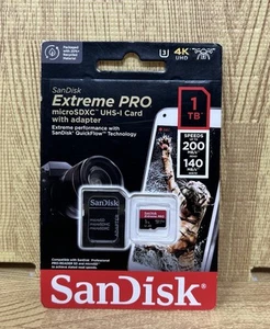 SanDisk EXREME PRO 1TB Micro SD Gaming Nagrywanie wideo Drony i smartfony - Zdjęcie 1 z 2