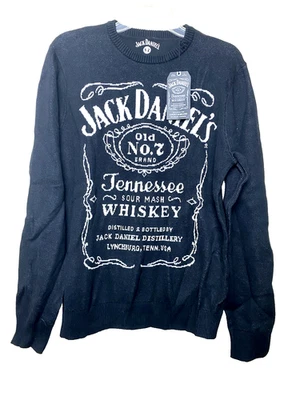 Suéter negro Lucky Brand Jack Daniels para hombre mediano - nuevo con etiquetas precio de venta sugerido por el fabricante 99 USD Foto 1 de 4