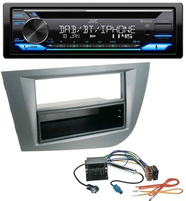 JVC Bluetooth MP3 USB DAB CD Autoradio für Seat Leon ab 05 dunkelgrau metallic - Bild 1 von 4
