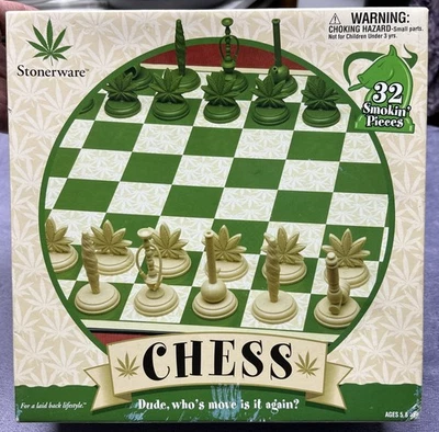 Stonerware Marijuana Pot Chess Set 32 Smokin' Pieces 'For a Laid Back Lifestyle' - Image 1 of 4