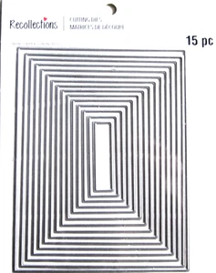 Nesting Rectangles 15 Rectangle Thin Metal Die Set by Recollections 771703 NEW! - Picture 1 of 3