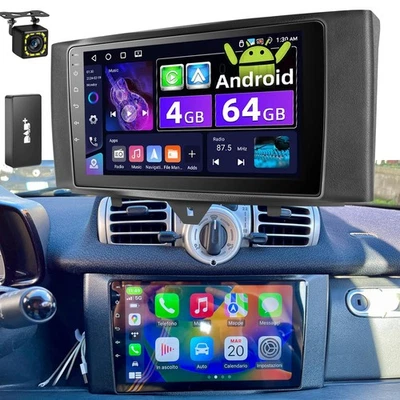 4+64G Android 14 Für Benz Smart Fortwo 451 2011-15 Carplay Autoradio GPS Navi BT - Bild 1 von 4