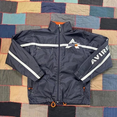 Jaqueta retrô essencial vintage 2000's Y2K Avirex azul marinho quebra-vento tamanho M - Imagem 1 de 4