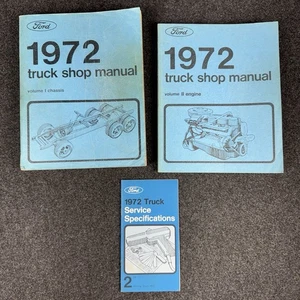 1972 Ford Truck Shop Repair Manuals Volume 1 & 2 Book Chassis Engine - Picture 1 of 14
