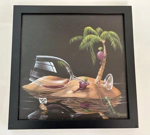 Michael Godard Lost In Paradise 13x13x2” Black Frame Rare Art Print Signed - Picture 1 of 7