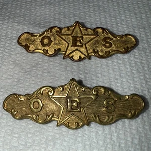 2 Antique VTG Order of the Eastern Star Pinback Mason Masonic ribbon badges - Picture 1 of 5
