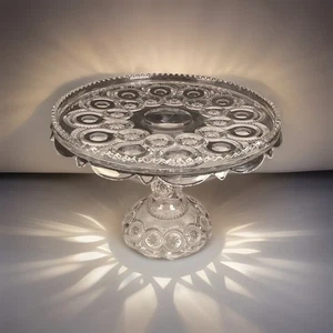 Vintage Mond & Sterne LE Smith Klarglas Rund Kuchenständer mit Rock und Strohmarke - Bild 1 von 8