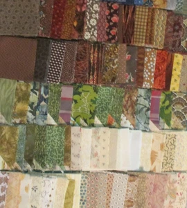 Cotton Quilt Fabric Huge Lot 3 1/2" Squares Reproduction Prints - Picture 1 of 8