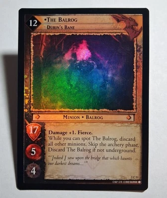 Decipher LOTR TCG Mines of Moria THE BALROG DURIN'S BANE 2C51 FOIL LP - Image 1 of 4