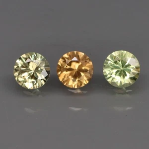 Round Diamond Cut 4.6mm.Natural Fancy Color Chrysoberyl Sri-Lanka 3Pcs/1.30Ct. - Picture 1 of 6