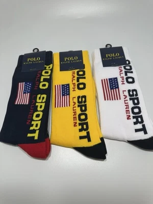 Pack de 3 calcetines deportivos Polo Ralph Lauren Polo azul marino, amarillo, blanco Nd Foto 1 de 2