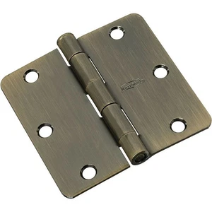 Confezione 2 - Casetta Cancello Cerniera 3-1/2" Raggio 1/4 Ottone Antico 021369 - Foto 1 di 4