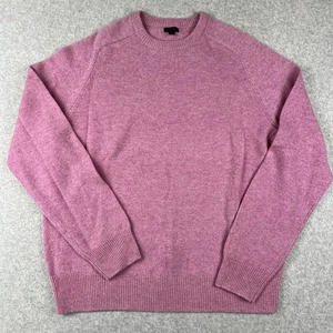 J Crew 100% Lambs Wool Sweater Knit Pullover Crew XL Mens Pink Long Sleeve - Picture 1 of 7