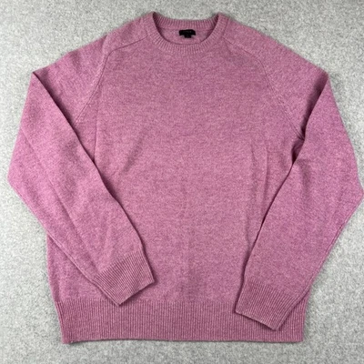 J Crew 100% Lambs Wool Sweater Knit Pullover Crew XL Mens Pink Long Sleeve - Image 1 of 4