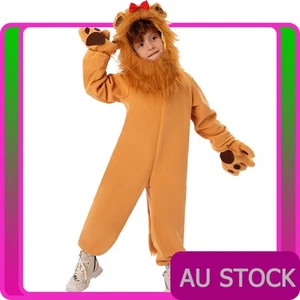 Child Lion King Costume Boys Kids Animal Zoo Party Simba Book Week Jumpsuit - Picture 1 of 9