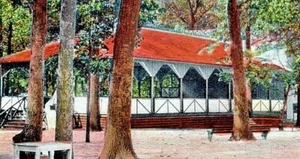 1908 Paris, TX, City Park, Vtg Postcard, R.P.O. Pavilion hand colored? Warlick - Picture 1 of 3