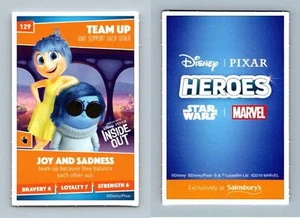 Joy And Sadness #129 Disney Heroes 2019 Sainsburys Thermal Trading Card - Picture 1 of 1