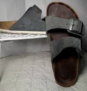 Birkenstock Arizona Cork Footbed Grey Suede Straps Leather EUR 36 - Picture 1 of 7
