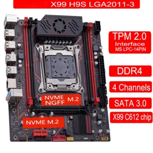 X99 Motherboard TPM 2.0Interface LGA 2011 3 with NVME NGFF M.2 Support 4 Channel - Picture 1 of 19