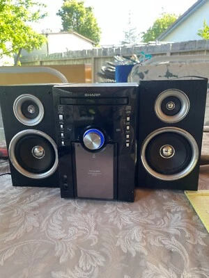 SHARP XL-DK257N Micro Component Stereo Shelf System + Speakers x2 (Black) - Image 1 of 4