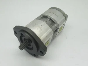 Rexroth 1518222122 1517222375 Double Hydraulic Gear Pump Assembly 250bar USED - Picture 1 of 7