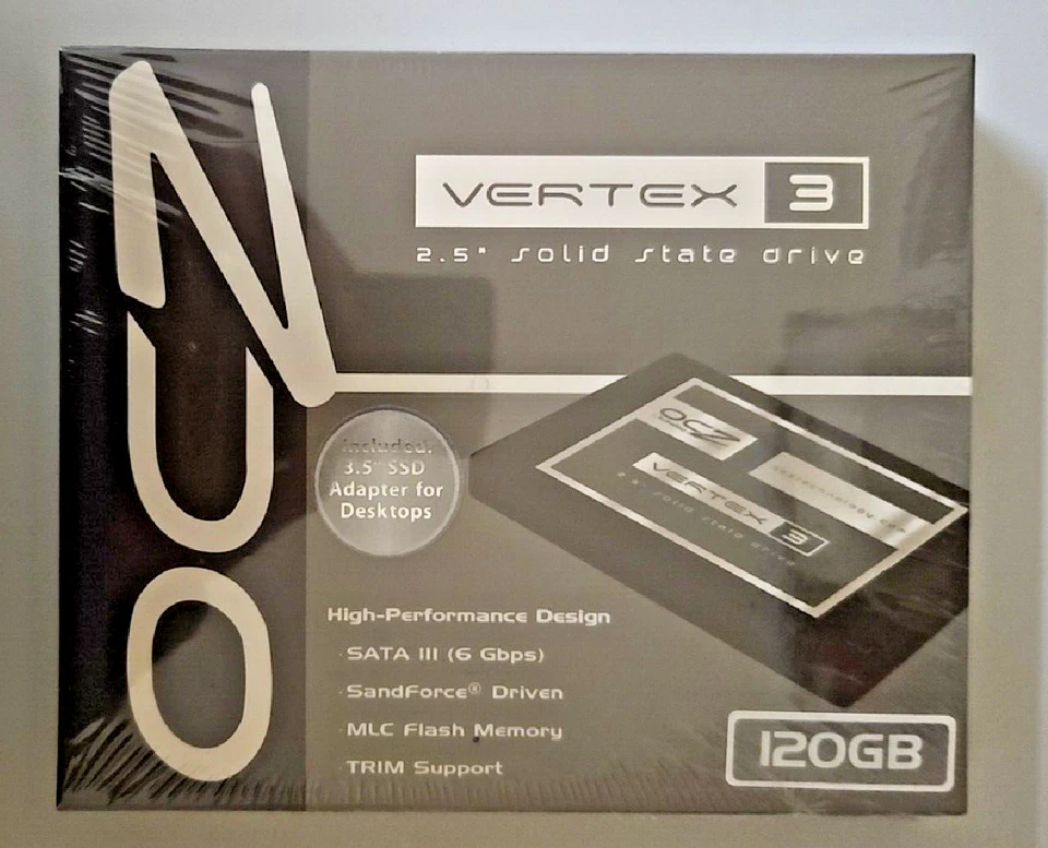 120 GB SATA OCZ Vertex 3 SSD MLC Sangforce Driven Trim Support 2.5 " SSD New - Image 1 of 1